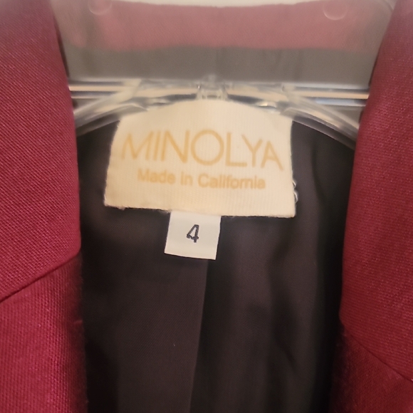 Petite Elegant Burgundy Silk Wool Womens Blazer NWT - Picture 2 of 5